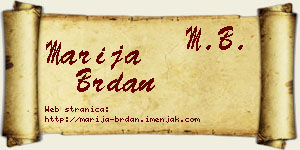 Marija Brdan vizit kartica